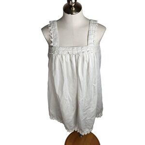 Rachel Ashwell Shabby Chic Nightgown Cottagecore White‎ Cotton Crochet Prairie S